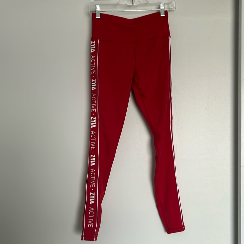 Zyia Red Logo Stripe Light n Tight Hi-Rise Legging 28"